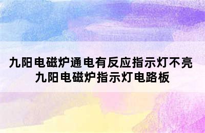 九阳电磁炉通电有反应指示灯不亮 九阳电磁炉指示灯电路板